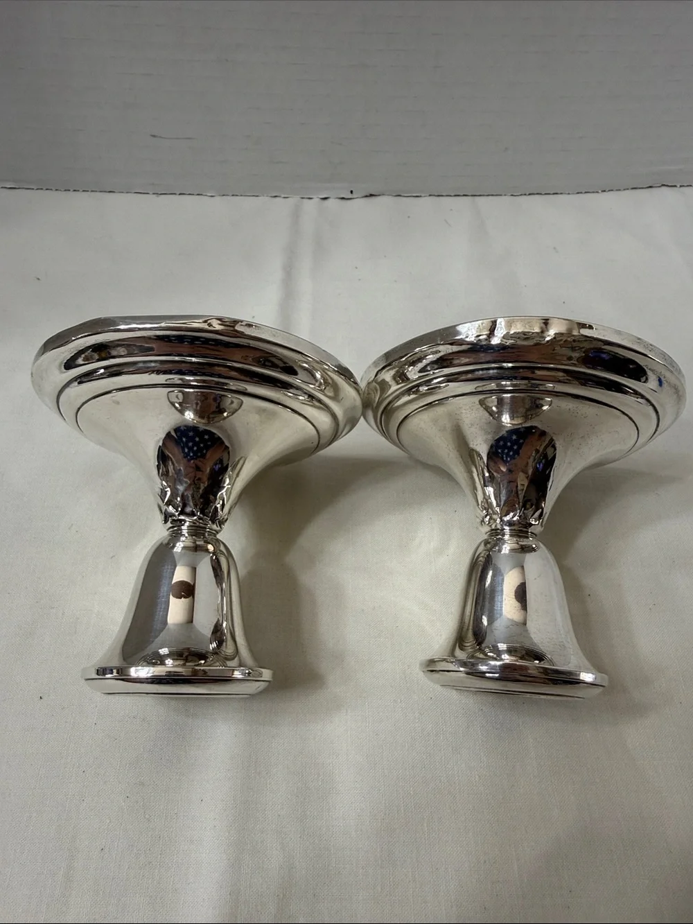 Vintage Mcm Gorham Sterling Silver #661 Weighted Candlestick Holders Set of 2